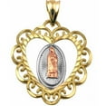 thumbnail image 1 of Handcrafted 10kt Tri Color Miraculous Virgin Mary Medal Charm Pendant, 1 of 3