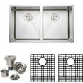 thumbnail image 1 of Handcrafted 16 Gauge Undermount Double Bowl Stainless Steel Kitchen Sink, 1 of 1