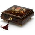 Handcrafted 18 Note Floral Inlay Music Box with Lock and Key Many