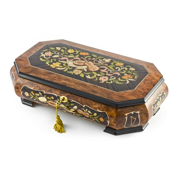 Handcrafted 30 Note Grand Double Level Music Theme Inlay Musical Jewelry Box - From This Moment On (Shania Twain)
