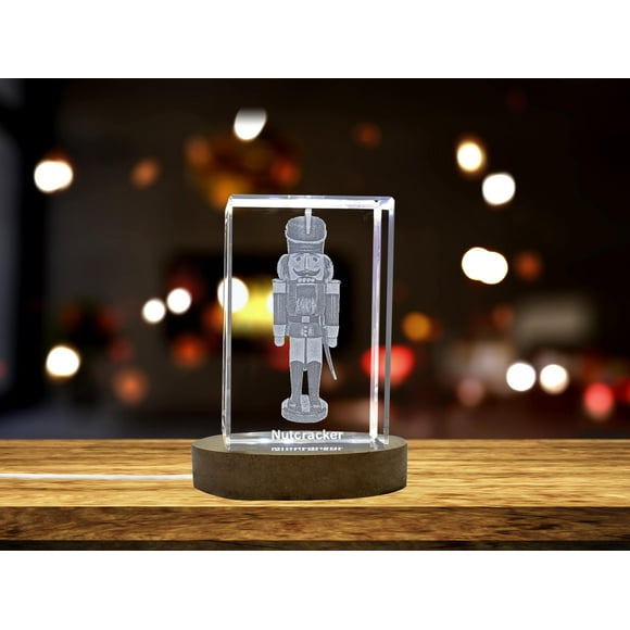 Handcrafted 3D Engraved Crystal Nutcracker -Premium Gift for Christmas