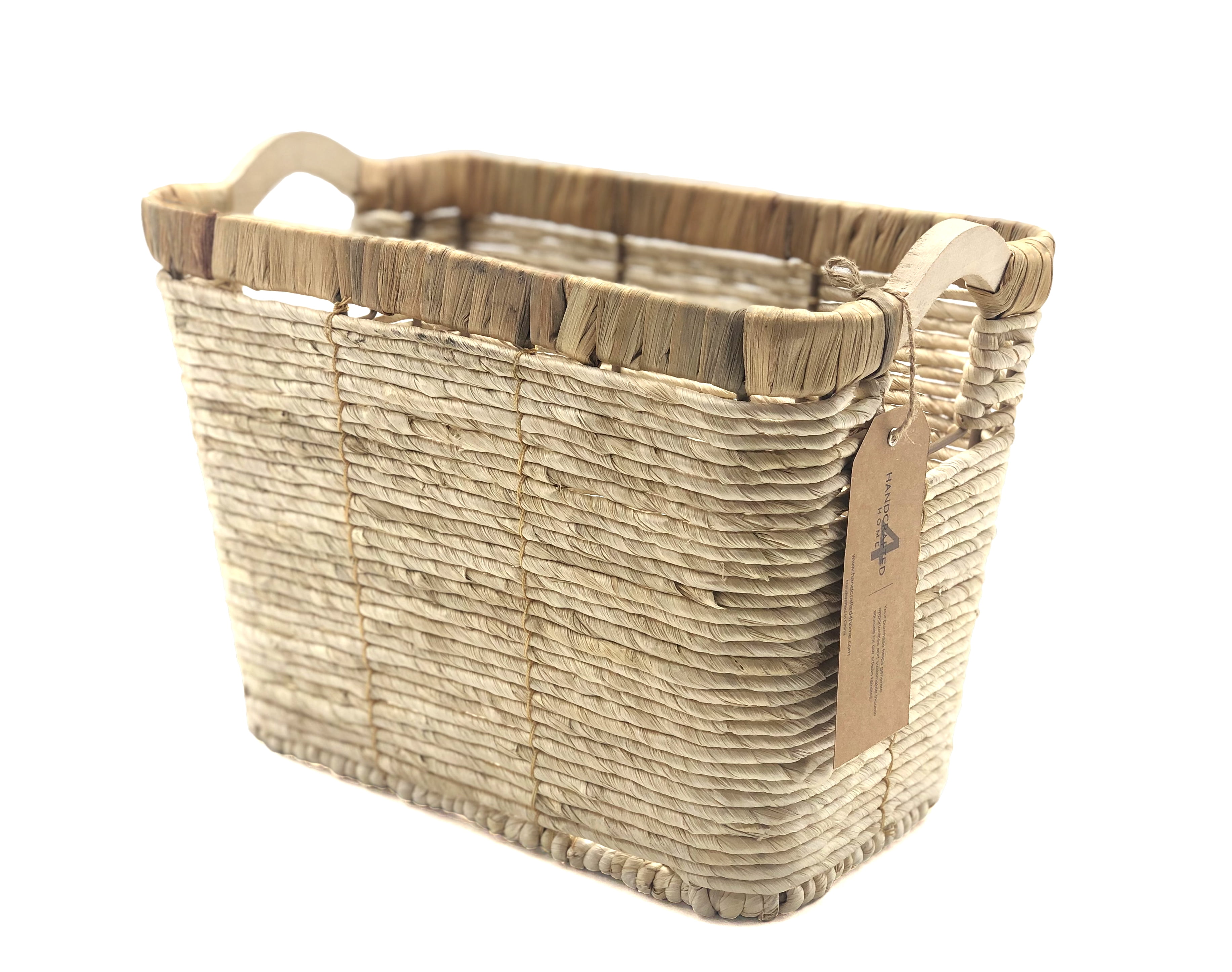 Handcrafted 4 Home Corn Rope Wicker Waste Basket (Set of 2)
