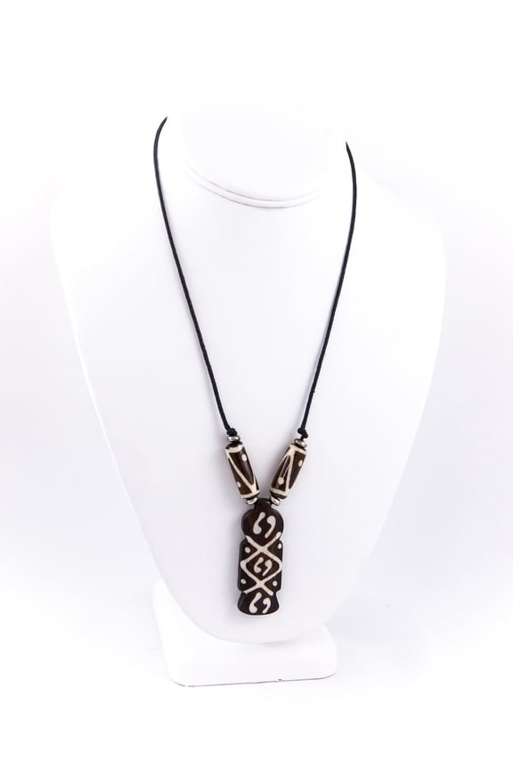 Handcrafted African Tribal Necklace with Wooden Beads and Pendant  Ethnic Jewelry for Men and Women