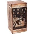 thumbnail image 1 of Handcrafted American Flag Engraved Wooden Urns for Human Ashes Adult Large - Floral Cremation Urn for Ashes - Burial Urn for Columbarium - Funeral Box (250 LB - Hardwood, Design-1), 1 of 4