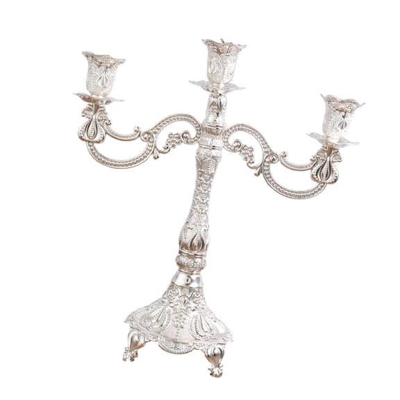 Handcrafted Antique Metal Taper Candlestick Holders With Florals Pattern Luxurious Candelabra For Table Centerpieces Decors