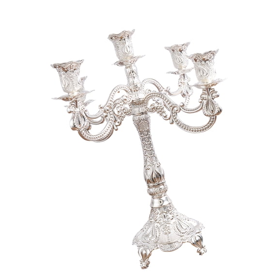 Handcrafted Antique Metal Taper Candlestick Holders With Florals Pattern Luxurious Candelabra For Table Centerpieces Decors