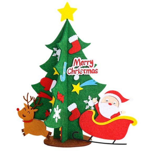 Handcrafted Assembly Fabric Christmas Tree Desktop Decoration With Removable Decorations Ornaments For Festives Season