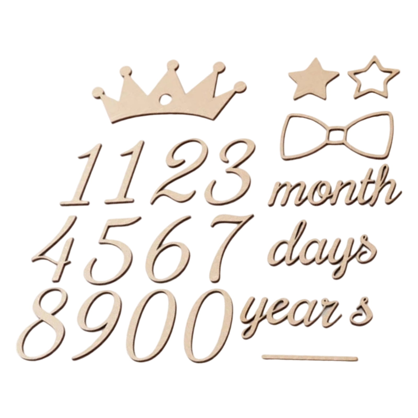 Handcrafted Baby Growth Photo Keepsakes Wooden Milestones Number Word ...