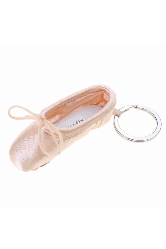 Handcrafted Ballet Shoe Keychain Silk Mini Pointe Shoe Keyrings Elegant Key Accessory for Ballet Dance Enthusiasts