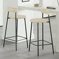 thumbnail image 1 of Counter Height Bar Stools Set of 2 Handwoven Paper Rope BarStools Boho Round Dining Pub Chairs for Kitchen Island (Black & Creamy White), 1 of 7