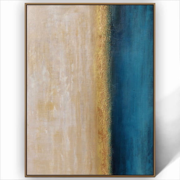 Handcrafted Beach Sunrise Canvas Art – Elegant Ocean and Golden Horizon Wall Decor for Living Room, Bedroom, and Office Unstretched (Rolled) 24x36 inches
