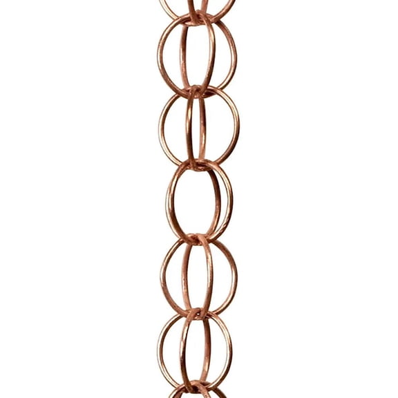 Handcrafted Bell Rain Chain 39.4 Inch Copper Finish Metal Rust Proof Japanese Style Rain Chain for Roof Downspout Garden Decor Wind Chime Jingle Sound