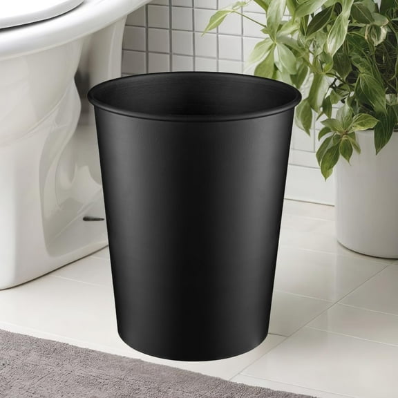 Handcrafted Black Metal Trash Can – Small Decorative for Bathroom Office Desk