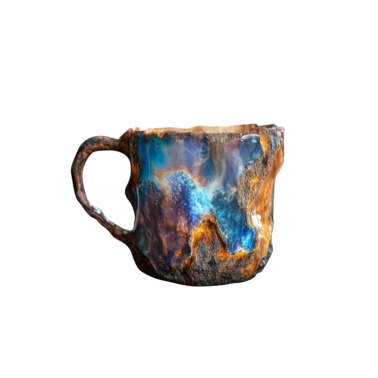 Handcrafted Blue Geode Ceramic Coffee Mug Unique Gemstone Design, 12 oz ...