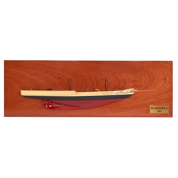 Handcrafted Bluenose II Half Hull Wooden Model Ship