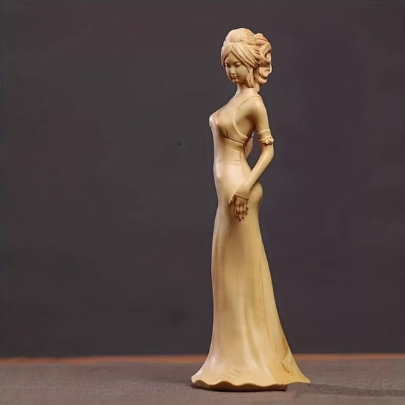 Handcrafted Boxwood Sculptures Featuring Eastern Aesthetics, Portable Decorative Items, Collectible Crafts, And Tabletop Decorations Perfect for Gifting During One'S Prime Years.