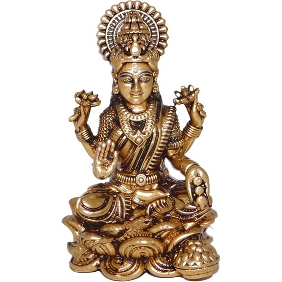 Handcrafted Brass Goddess Lakshmi Statue Wealth & Prosperity Symbol