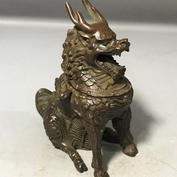 Handcrafted Bronze Asian Art Sculpture Zen Home Decor Collectible Gift Incense Holder Statue