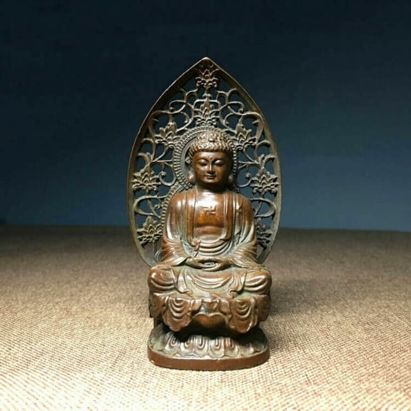 Handcrafted Bronze Buddha Statue Buddhist Altar Decor Meditation Collectible Sakyamuni Amitabha