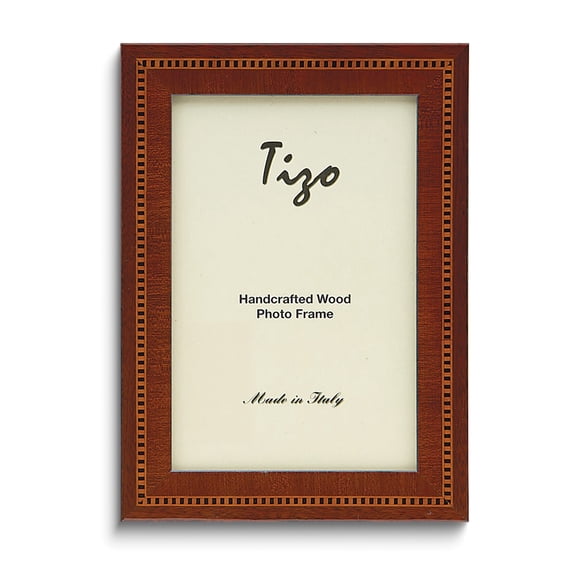 Handcrafted Brown Wood with Inlay 4x6 Photo Frame