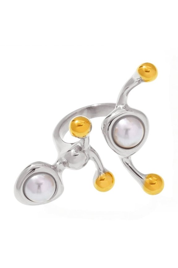 Handcrafted C Shape Natural Gemstones Ring Stainless Steel Size 7 Comfort Fit 8 Designs