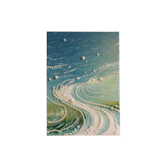 Handcrafted Cartoon Pearl-Accented Canvas Wall Art, Thick Textured Paint with Supplementary Pearl Set, Wall Art for Home decor, Bedroom Wall Art, and Living Room decor Aesthetic
