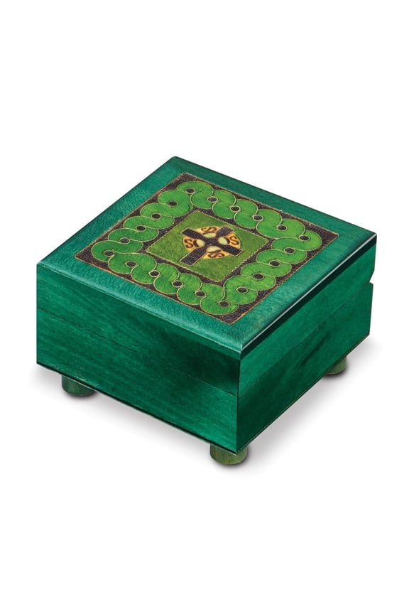 Handcrafted Carved Painted Wooden Celtic Puzzle Box QGM16129