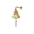 thumbnail image 1 of Handcrafted Cast Iron - Brass Plated Hanging Ship's Bell 6"", 1 of 5