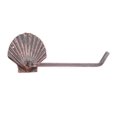 thumbnail image 1 of Handcrafted Cast Iron - Rustic Copper Cast Iron Shell Toilet Paper Holder 10", 1 of 2