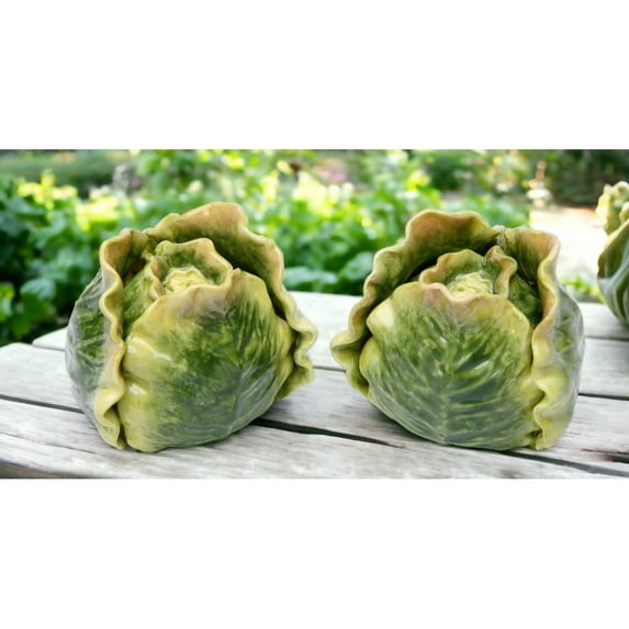 Handcrafted Ceramic Cabbage Salt and Pepper Shakers Gift
