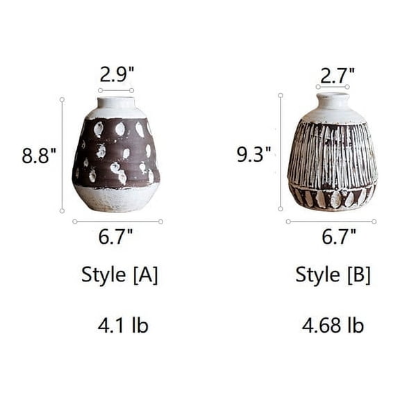 Handcrafted Ceramic Pottery Vase Brown