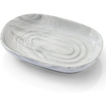 Handcrafted Ceramic Soap Dish: Decorative Soap Holder with Unique Marble Textures, Bar Soap Holder for Shower, Bathroom, Kitchen, Tubs, Sink, Hotels, Counters (Gray)