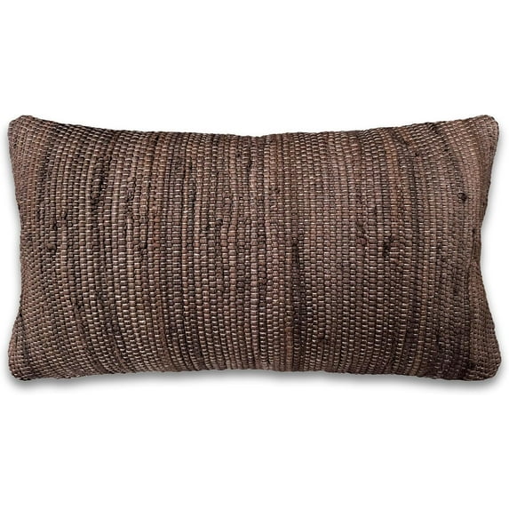 PILLOWPIA Chindi Lumbar Pillow Cover – 14"x24"| Boho Style Throw Pillow for Sofa, Loveseat, or Living Room Décor – Wenge