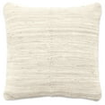 thumbnail image 1 of PILLOWPIA Chindi Handwoven Rag Rug Square Pillow Cover, Heavy Cream, 20" x 20", 100% Cotton, Visible Brass Zipper, 1 of 9