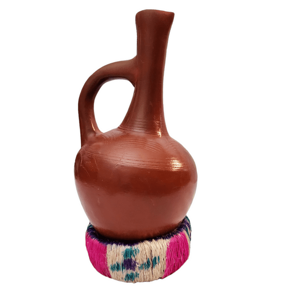 Handcrafted Clay Coffee Pot, 1 Liter Capacity, Earthenware, Traditional Ethiopian Jebena