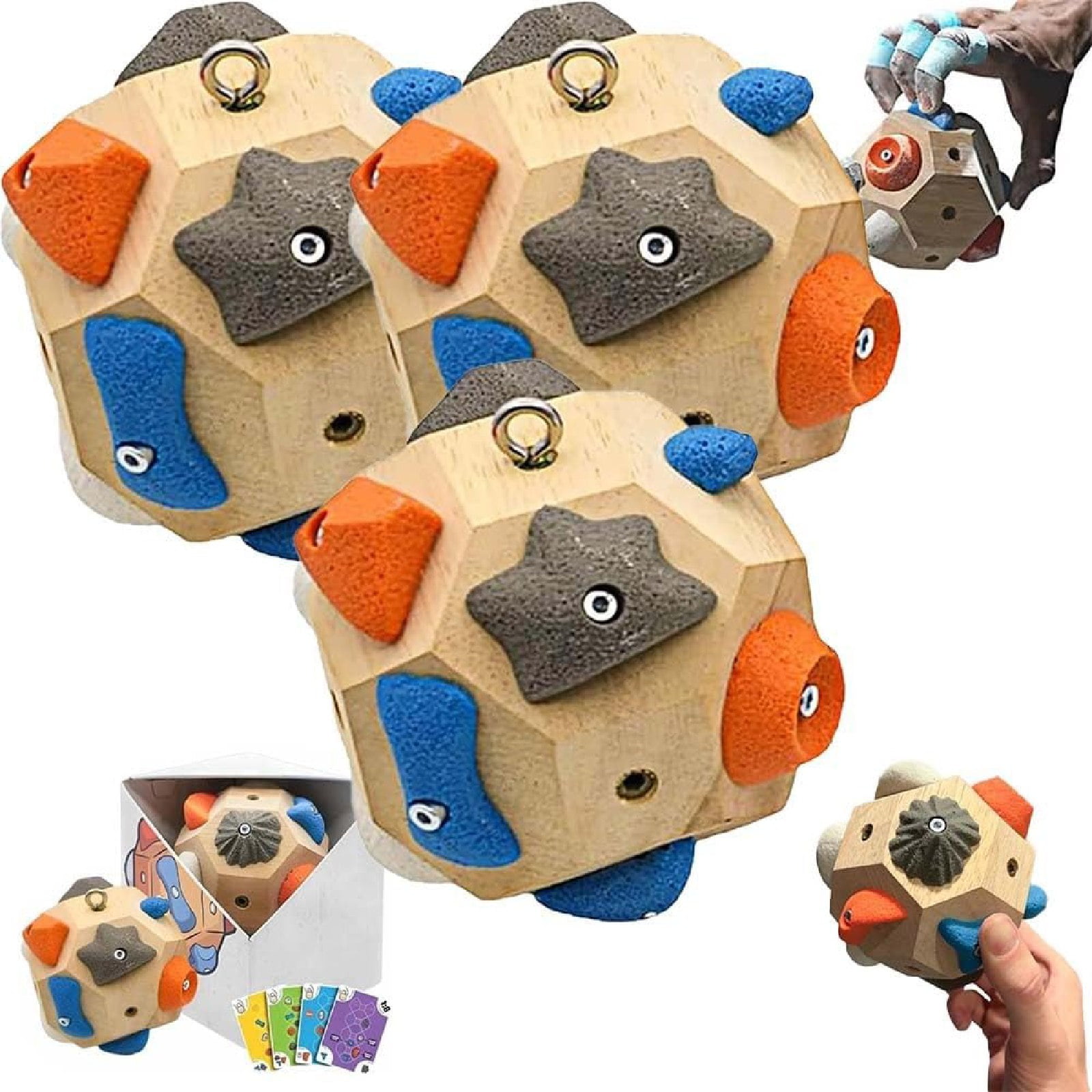 Handcrafted Climbing Blocks Toys| Finger Strengthener & Grip Trainer for Rock Climbers | Bouldering Training Tool | Ideal Gift for Beginners & Professionals (3pcs)