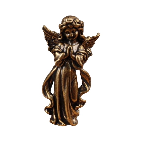 Handcrafted Copper Statue - Cute Art Deco Ornament for Home & Gifts (1.89in x 0.94in, Brass Finish)