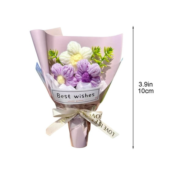 Handcrafted Crochet Flower Bouquet Kit – Premium Mini Fake Flowers for Home Decor, Office Accent & Serves as Thoughtful Gift for Loved Ones