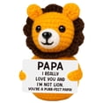 thumbnail image 1 of Handcrafted Crochet Lion Plush Toy with Heartfelt Message Perfect Gift for Dad Cute and Unique Keepsake, 1 of 2