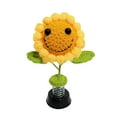 thumbnail image 1 of Handcrafted Crochet Sunflower Plush Toy Smiling Amigurumi Flower Decor For Home Office Or Car Dashboard, 1 of 5