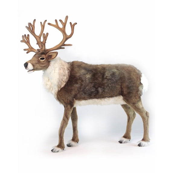 Handcrafted Cuddlers Handcrafted Life-Size Nordic Reindeer Stuffed Animal - 47" - Brown and White