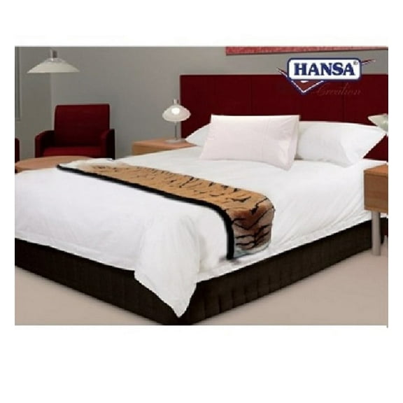 Handcrafted Cuddlers Set of Four Black and Brown Tiger Print Bed Runners 74.25"