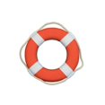thumbnail image 1 of Handcrafted Decor Lifering 10-211 Vibrant Orange Decorative Lifering with White Bands- 10 in., 1 of 2