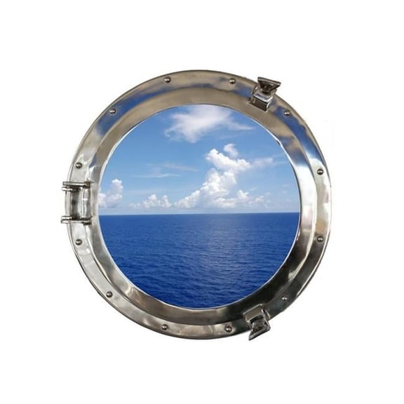 Handcrafted Decor MC-1965-20 CH - W Chrome Decorative Ship Porthole Window- 20 in.