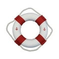 thumbnail image 1 of Handcrafted Decor  Classic White Decorative Anchor Lifering with Red Bands- 6 in., 1 of 3