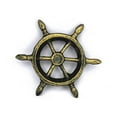 thumbnail image 1 of Handcrafted Decor  Antique Gold Cast Iron Ship Wheel Decorative Paperweight- - 4 in., 1 of 2