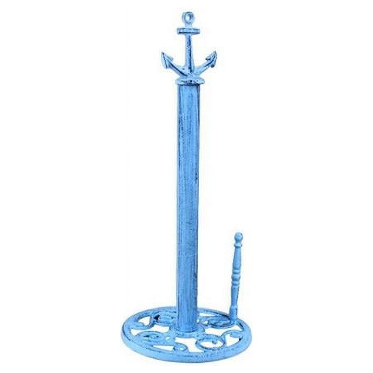 Handcrafted Decor K1414Bblue Rustic Dark Blue Whitewashed Cast Iron