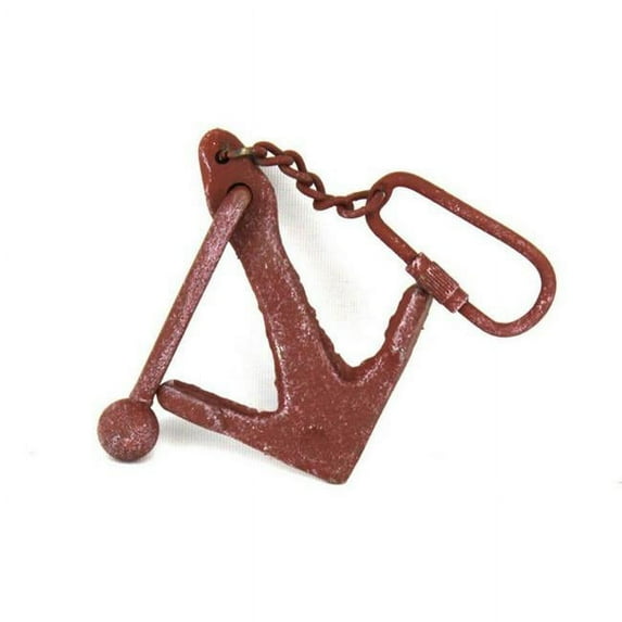 Handcrafted Decor K-49015B-red Red Whitewashed Cast Iron Anchor Key Chain, 5 in.