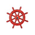 thumbnail image 1 of Handcrafted Decor Rustic-All-Red-SW-12-Seagull Rustic All Red Decorative Ship Wheel with Seagull- 12 in., 1 of 1