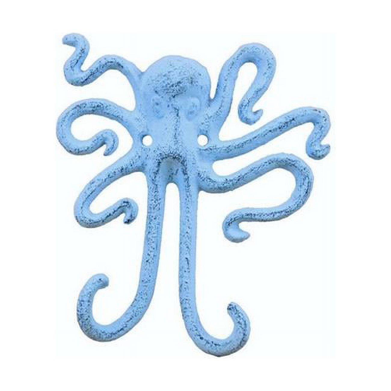 Handcrafted Decor Rustic Dark Blue Whitewashed Cast Iron Decorative